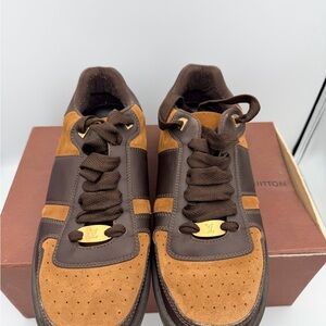 Louis Vuitton Men’s Two-Tone Brown Suede & Leather Sneakers
